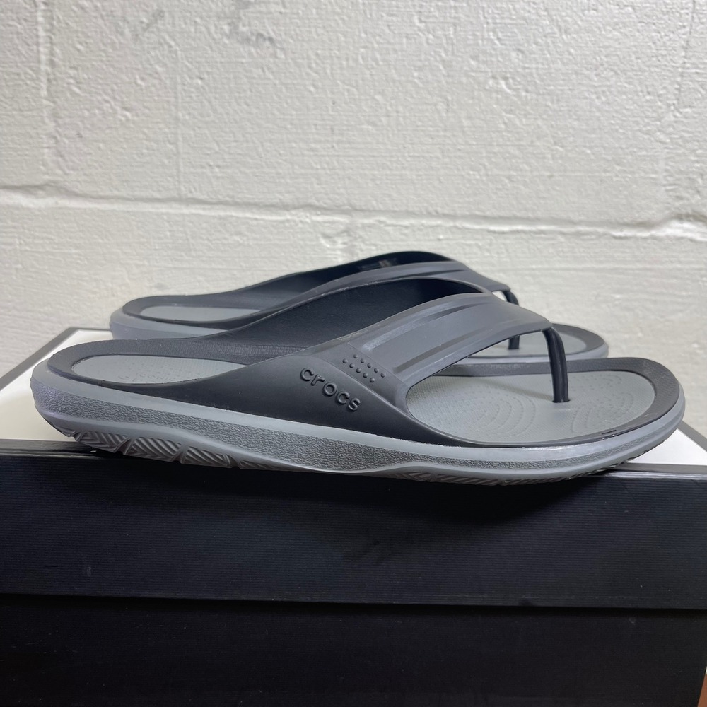 Crocs Swiftwater Wave Black Gray Sport Sandals Flip Flops Slip On Men's10 US